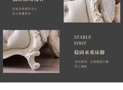 Gold Luxus gestepptes Doppelbett Holz Vintage weiche Einzelkopfteile Doppelbett Erwachsene Zuhause Camas De Dormitorio Möbel