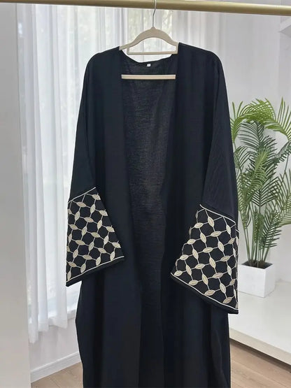 Open Muslim Kimono Abaya Dubai Elegant Kaftan Modest Dress Abayas For Women Islam Caftan Marocain Robe Arabe Femme Musulmane