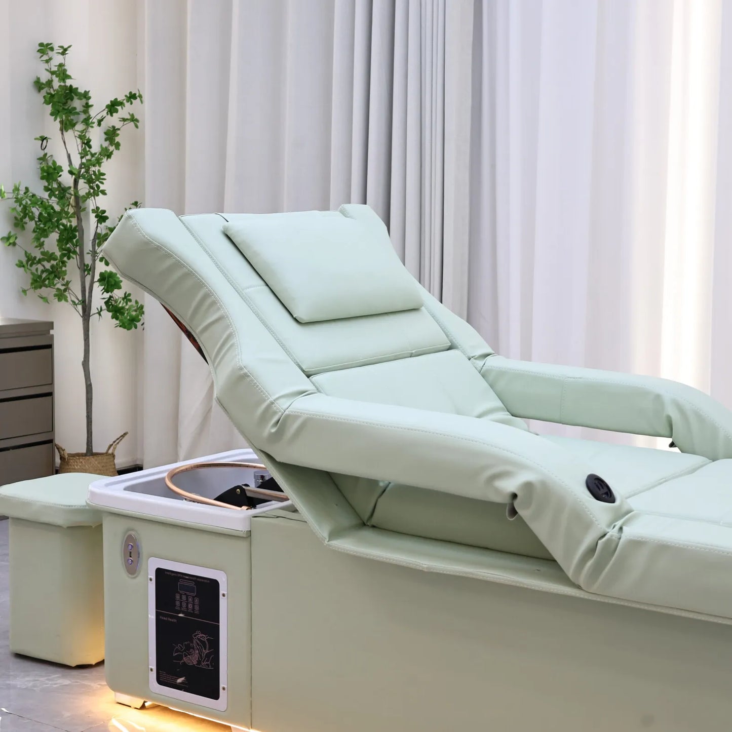 XinSheng 2025 Elektrischer Lift-Shampoo-Bett-Massagetisch – All-in-One-Salonstation mit Begasung, Fußbad und Haarwaschbecken