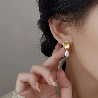 Korean Cute Ear Piercing Water Drop Earrings for Women Crystal Short Tassel Hypoallergenic Female Earrings Party Jewelry Brincos.