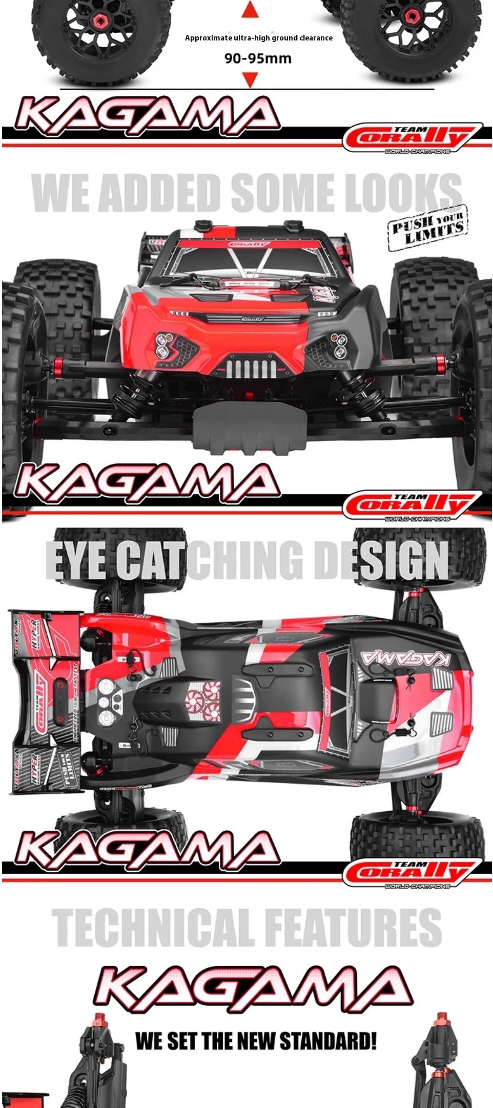 Team Corally Kagama 6s 1/8 4WD RC Cars Remote Control Electric Simulation Racing Card Climbing Off Road Vehicle Model Toy Gift.