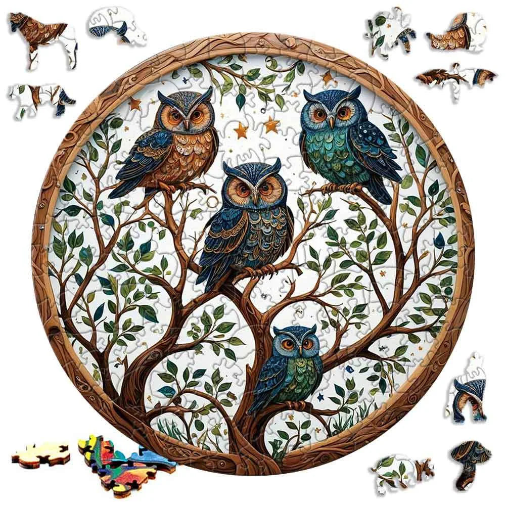 Medium Difficulty Jigsaws for Kids Adult Animal Puzzle Wood Beautiful Bird Owl Cat Wooden Puzzle Home Deco Holiday Gifts.