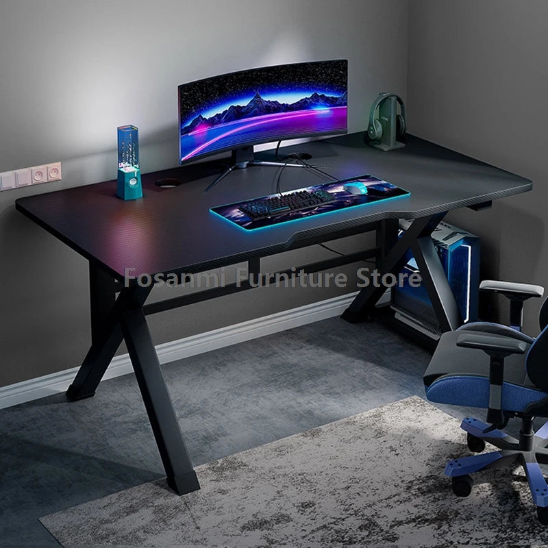 Ergonomischer Gaming-Schreibtisch aus Premium-Kohlefaser, stabile K-Typ-Stahlfüße, Heim-Zimmer-Schreibtisch, Gamer-Tisch, hochwertiger, stabiler Bürotisch