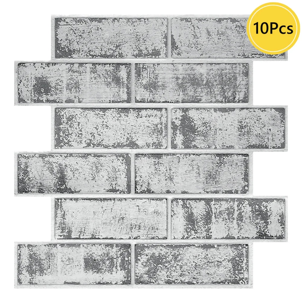 1/10pcs 3D Wall Sticker Self-adhesive Faux Brick Wall Panel Peel and Stick Kitchen Tile Backsplash Bathroom Wall Tile Sticker