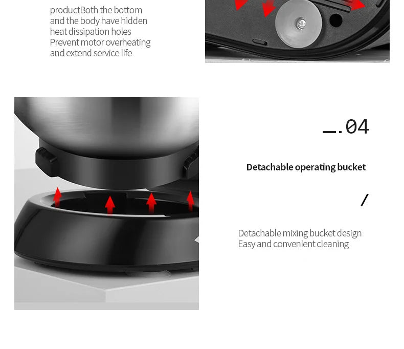 DIVEDEER Multifunctional Chef 3.5L Dough Kneading Machine Fully Automatic Household Electric Egg Beater Baby Food Processor