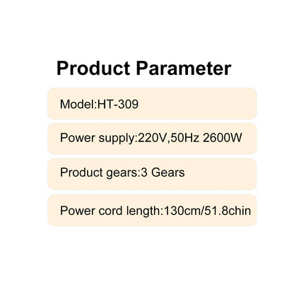 Hatteker 3-level Folding Hairdryer 2600W Hot Air Anion Hair Care for Home Travel Hair Dryer Dormitory Blow Drier 220V-240V EU