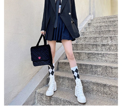 Women Platform Sneakers Luxury Brand  Women Boots Fashion Outdoor Skateboard Shoes Women High Top Canvas Sneaker Plus Size 36-42