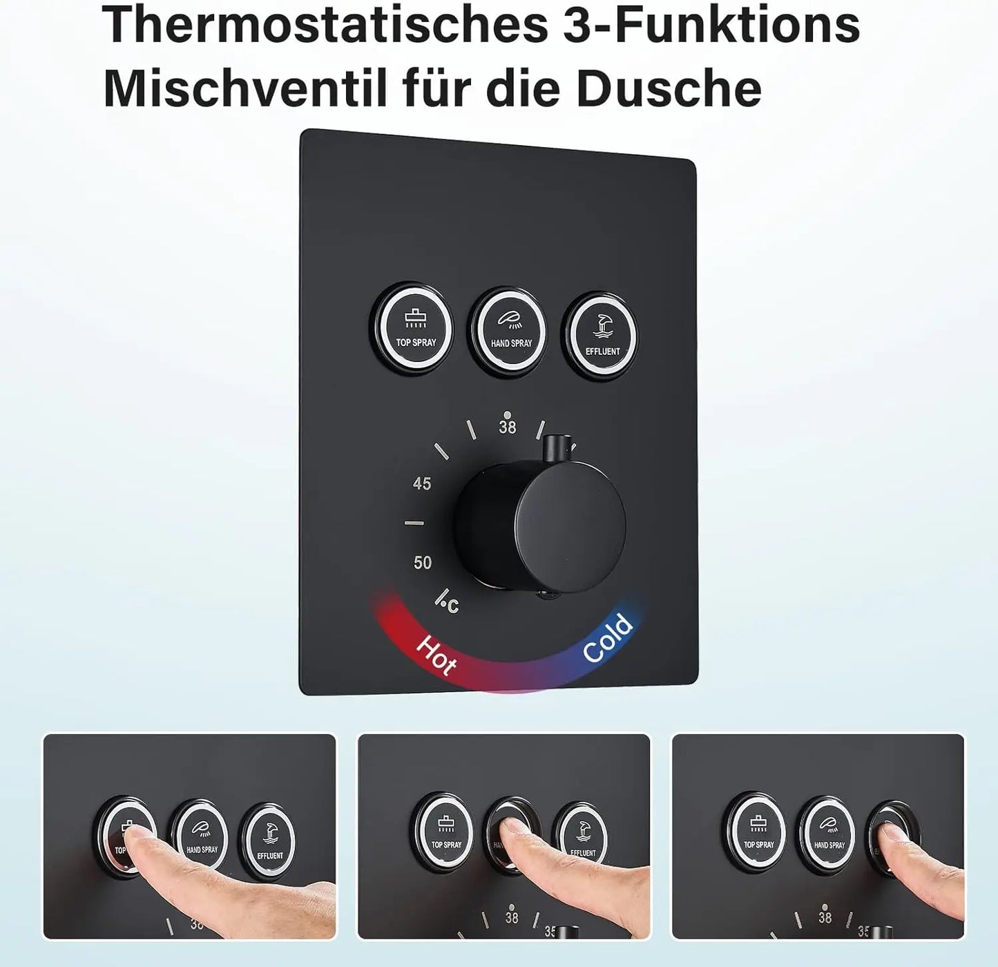 Thermostatic Mixers Bathroom Shower Faucet Set Led Rain Waterfall Bathtub Shower System Remote Control Colors Ceiling Mounted