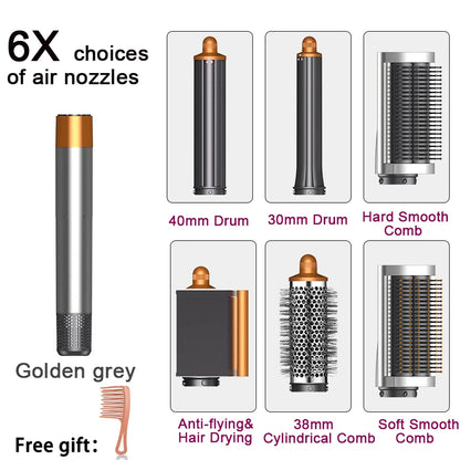 6IN1 Multi Hair Styler, 1300W High Power, Combines Drying, Straightening and Curling Functions, Suitable for Home and Salon Use