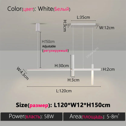 Neue Restaurant Kronleuchter moderne einfache Esszimmer Tisch Bar Lichter lange Streifen Scheinwerfer kreative Designer Pendelleuchten