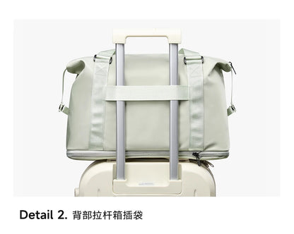 LEE Expandable Large Capacity Luggage Travel Handbag Women Sports Fitness Gym Yoga Bag Waterproof Dry Wet Pocket Duffel Bag