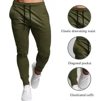 Casual Pants Men's Jogger Sweatpants Large Size Elastic Waist Sports Trousers Loose Fitness Clothes Spring Thin Section.