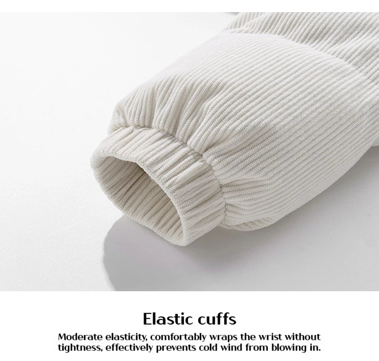 Japanese and Korean Winter Men's Thick Hooded Cotton Jacket Short Corduroy Cotton Jacket Trendy Warm Cotton Jacket Versatile.