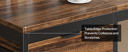 Tribesigns Computertisch mit 3 Schubladen, 59-Zoll-PC-Schreibtisch mit umkehrbaren Schubladen, Arbeitsplatz für industrielle Arbeitszimmer-Schreibtisch