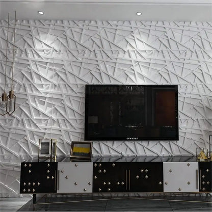 12/20/30pcs 3D pvc wall panels for indoor wall decoration, for living room hall bedroom hotel office,including tape