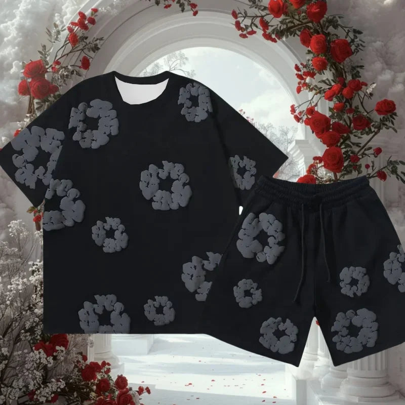 Amerikanische Mode Street Trend Marke Kapok Druck 3 dT-shirt Set Komfortable Atmungsaktive Motorrad Schnell Trocknend 2025, Neue Modus