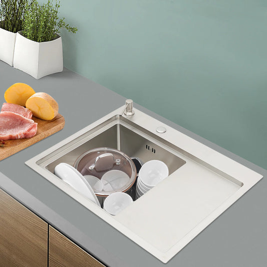 Spüle aus Edelstahl 304, großes Fassungsvermögen, verschleißfest, einfach zu installieren, für Restaurants/Wäsche/Geschäfte/Cafes