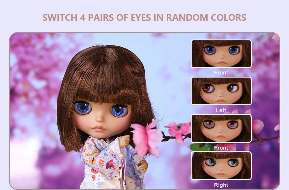 ICY DBS Blyth Doll BJD Joint Body tan Skin Matte Face Set Doll 1/6 30cm Girl Gift Anime SD.