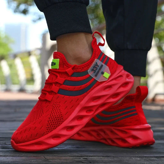 Men's Summer Breathable Mesh Shoes Lightweight Non Slip Knit Running Sneakers Trendy Aesthetic Focused Jogging Basketball Shoes.