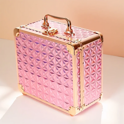 Portable Makeup Case With Light and Mirror 3 Adjustable Brightness LED Cosmetic Case Makeup Organizer Travel Train Case Storage.