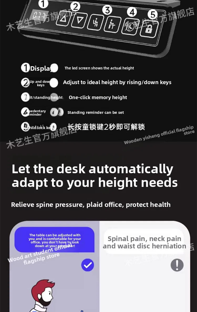 Elektrischer höhenverstellbarer intelligenter Stehschreibtisch, Computer-Workstation, Heimbüro, Gaming-Tisch, Arbeitszimmer, Schreibtisch, Desktop-Computer