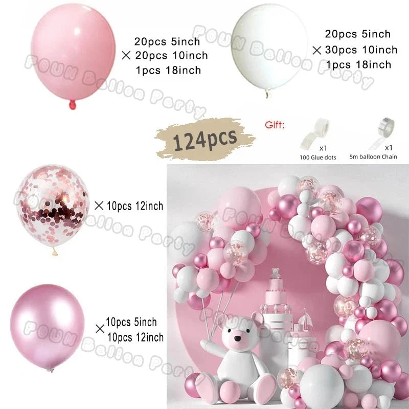 Erröten Retro Rosa Elfenbein Weiß Luftballons Girlande Bogen Kit für Geburtstag Party Hochzeit Baby Dusche Dekorationen Party Ballon Liefert