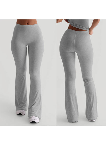 Frauen Casual Solide Farben Hohe Taille Schlaghosen Trendy Bootcut Hose Ausgestellte Leggings Hosen für Streetwear