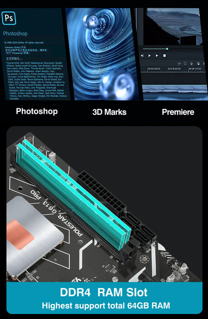 G613 DIY Gamer Motherboard with 11th Core CPU 0000 ES 2.2GHz 8C16T (Refer to i7 11800 ) DDR4 1151 Mainboard.