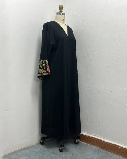 Eid Frauen Muslimischen Abaya Kleid Stickerei Strickjacke Kaftan Party Jalabiya Ramadan Lange Abayas Vestidos Largos Arabischen Lange Robe.