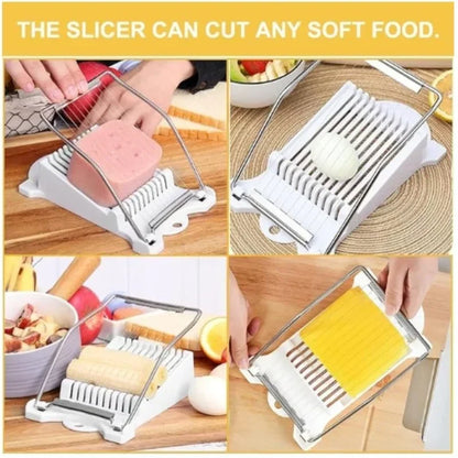 Multifunctional Luncheon Meat Slicer Stainless Steel Fruit Slicer Household Egg Hot Dog Cheese Slicer Kitchen Tools.