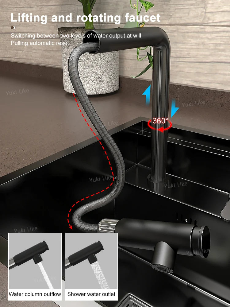 Small Hidden Sink Stainless Steel Kitchen Sink Mini Bar Single Slot Touring Car Wash Basin With Cover Plate Apartment