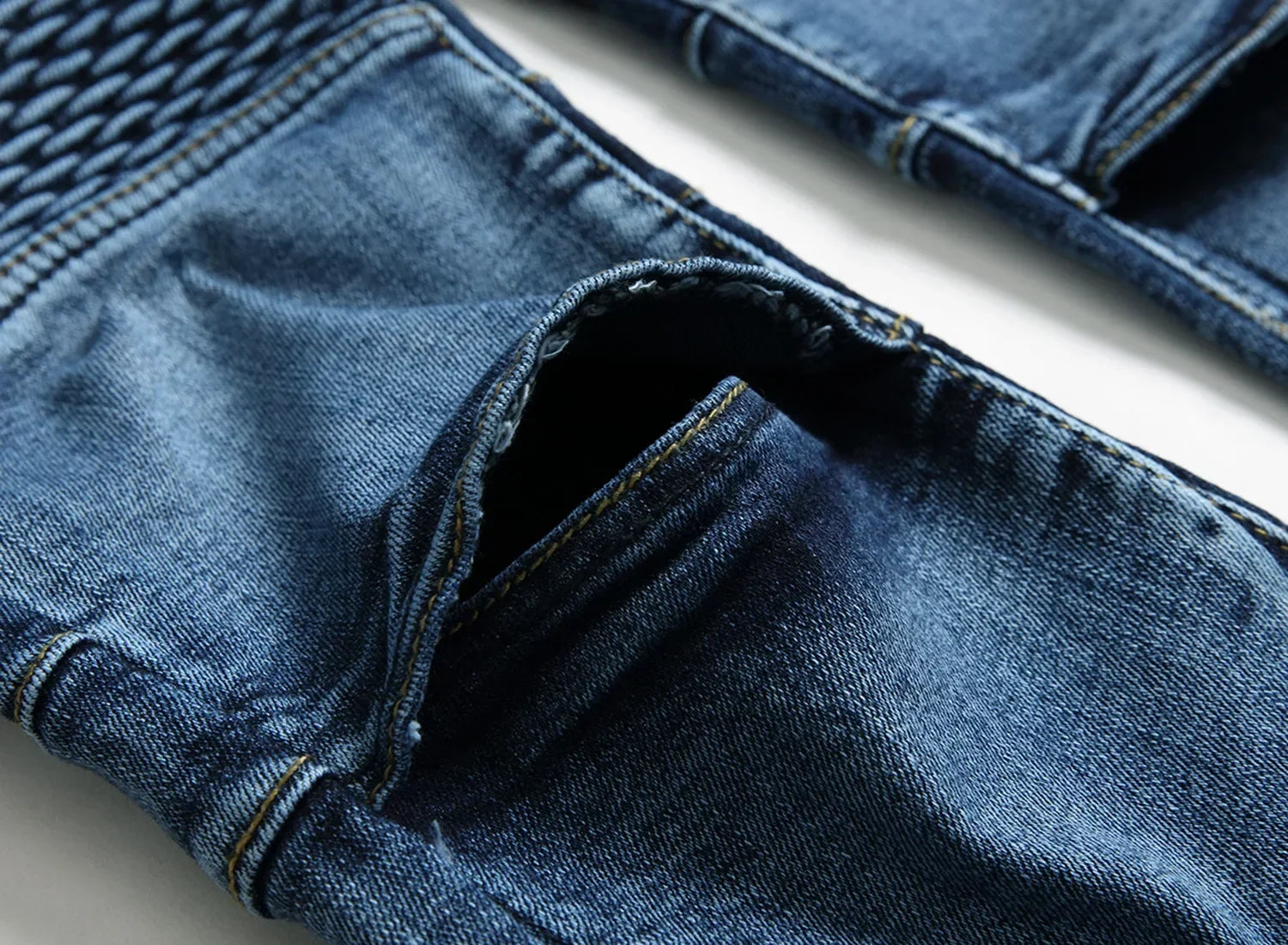 Herbst männer Patchwork Vintage Biker Jeans Hip Hop Hosen Dünne Gerade Elastische Radfahren Denim Hosen Männlichen Mode Streetwear.