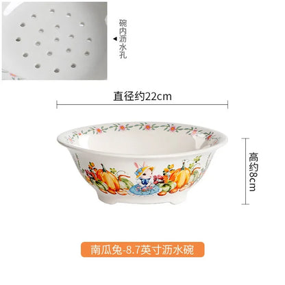 Creative Pumpkin Rabbit Pattern Tableware Garden Style Ceramic Plate Home Cute Dinner Plate Salad Bowl Kitchen Accessories.