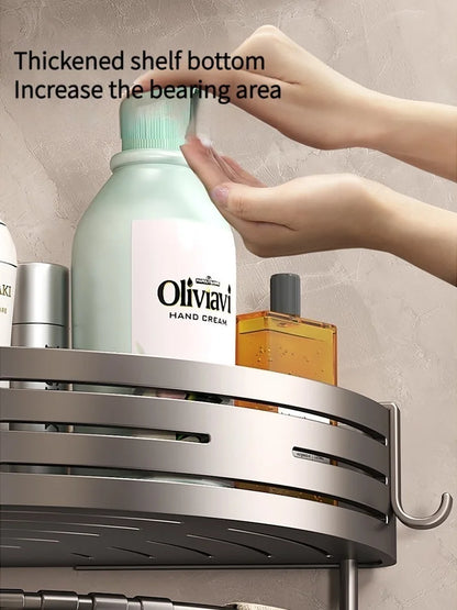 Kein Bohren Aluminium Badezimmer Regal Regale Shampoo Make-up Lagerung Halter Küche Organizer Wand Badezimmer Zubehör