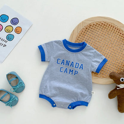 Drop-Shipping Sommer Kleinkind Baby Kurzarm Brief Outfit reine Baumwolle Overalls Kinder Neugeborenen Bodys einteiliges Kleidungs stück.