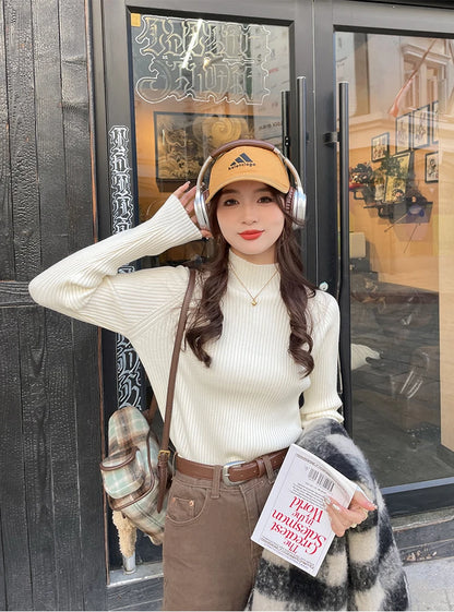 Herbst Winter Pullover Frauen Pullover Langarm Tops Kleidung Schlank Stricken Weiche Jumper Streetwear Taste Rollkragenpullover
