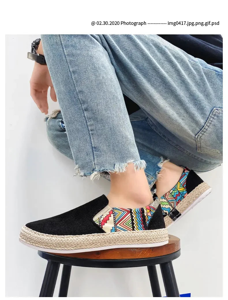 2023Men Turnschuhe Casual Sommer Low-top Cord Schuhe Fischer Schuhe Faul Schuhe Slip-on Tuch Schuhe Trendy männer Schuhe