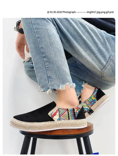 2023Men Turnschuhe Casual Sommer Low-top Cord Schuhe Fischer Schuhe Faul Schuhe Slip-on Tuch Schuhe Trendy männer Schuhe