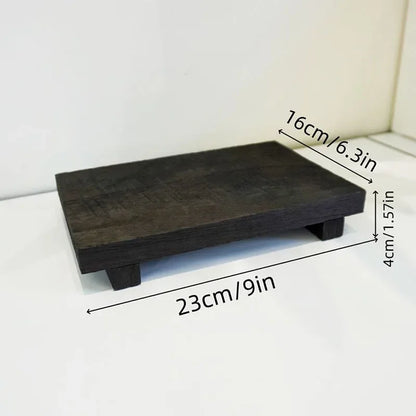 Holz Tablett Sockel Ständer Badezimmer Dekor Holz Eitelkeit Hände Seife Duftkerze Lagerung Halter Tablett Küche Gewürz Halter