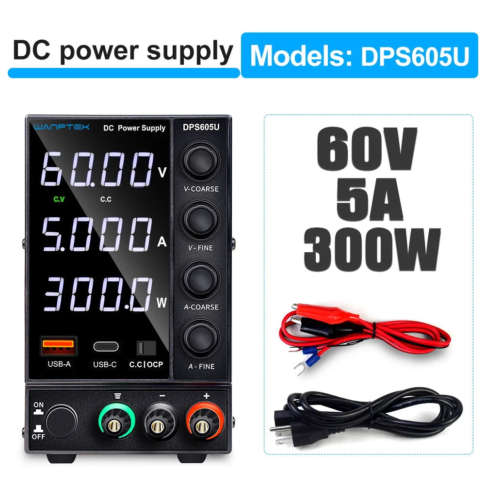 Adjustable DC Power Supply 30V 5A 10A 60V 120V 3A LaboratoryBench Power Source Switching Stabilized LCD Power Supply regulator.
