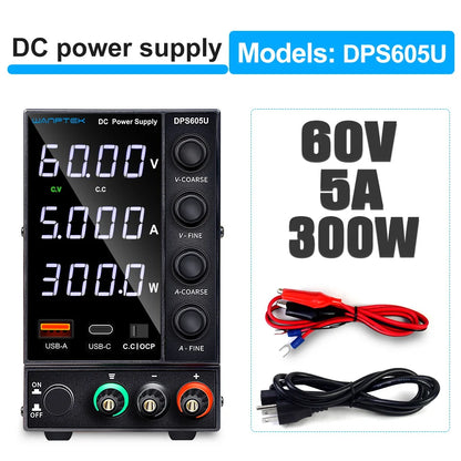 Adjustable DC Power Supply 30V 5A 10A 60V 120V 3A LaboratoryBench Power Source Switching Stabilized LCD Power Supply regulator.