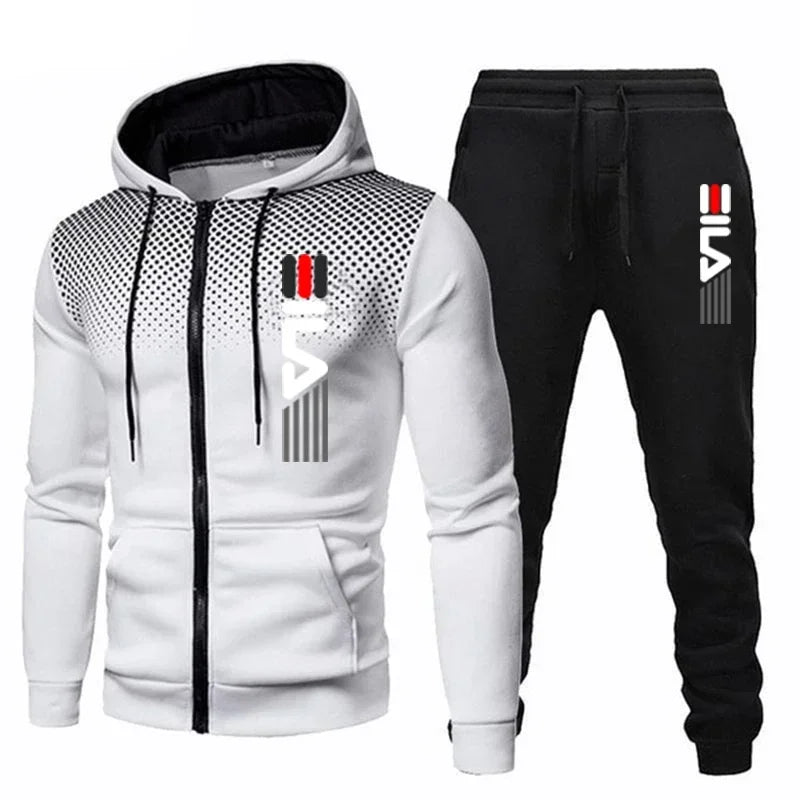 Spring and Autumn 2025 Men's sportswear set, men's zippered casual sportswear, outdoor sportswear pants, men's fitness set.