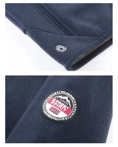 Men's Outdoor Sport Hooded Sweatshirt Jacket Warm Fleece Liner Windproof Softshell Inner Polar Fleece Coat with Zipper & Pockets.