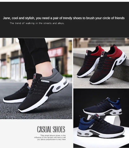 Professional Running Shoes For Men Lightweight Men's Designer Mesh Sneakers Lace-Up Male Outdoor Sports Tennis Shoe.