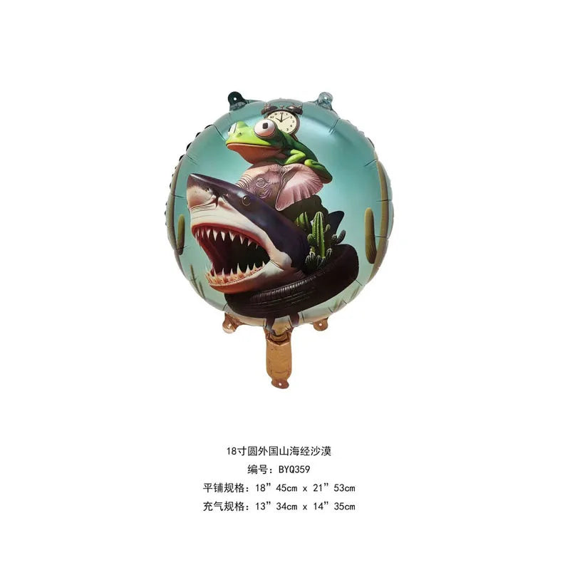 Italienisches Brainrot-Ballon-Set, Babyparty-Party-Ballon, Tralalero Tralala TungTungTungSahur-Luftballons, Dekoration, fotografische Requisite.