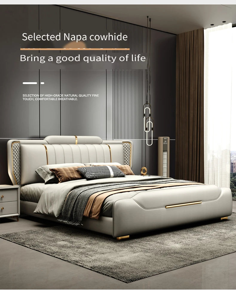 Doppel Full Size Bett rahmen Whitr großes modernes Design Kopfteil Bett Königin Schlafzimmer Luxus Muebles Para Dormitorio nordischen Möbel