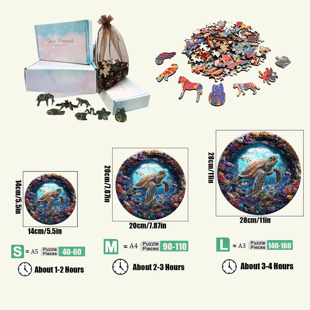 Cat Exclusive Design Intelligent Jigsaws Animal Puzzle Wood Irregular Elephant  Animal Wooden Puzzle for Adult Kids.