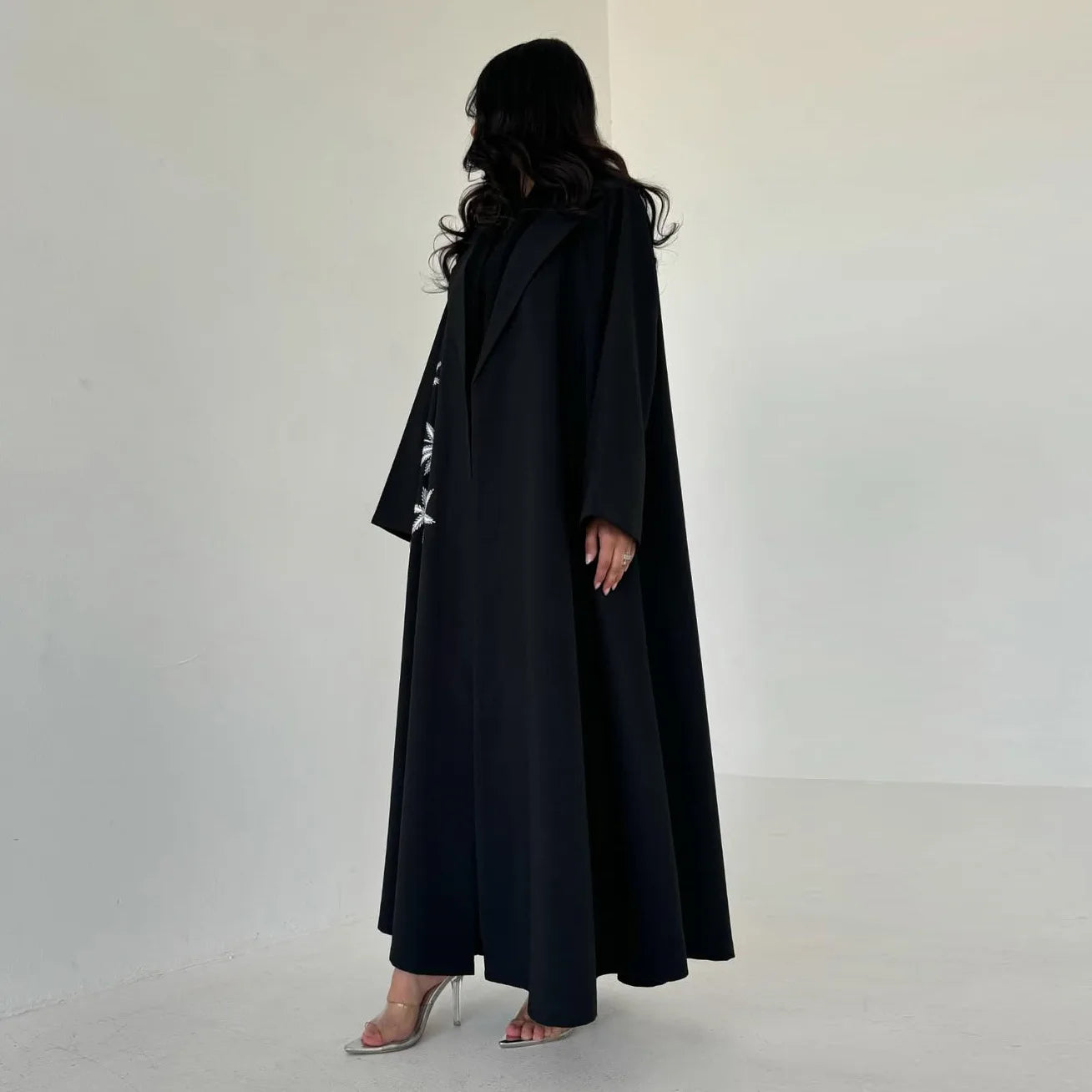 Ramadan Eid Black Open Muslim Dress Kimono Abaya Damen Dubai Luxury Islam Women Clothing Kebaya Kaftan Robe Femme Musulman Gown.