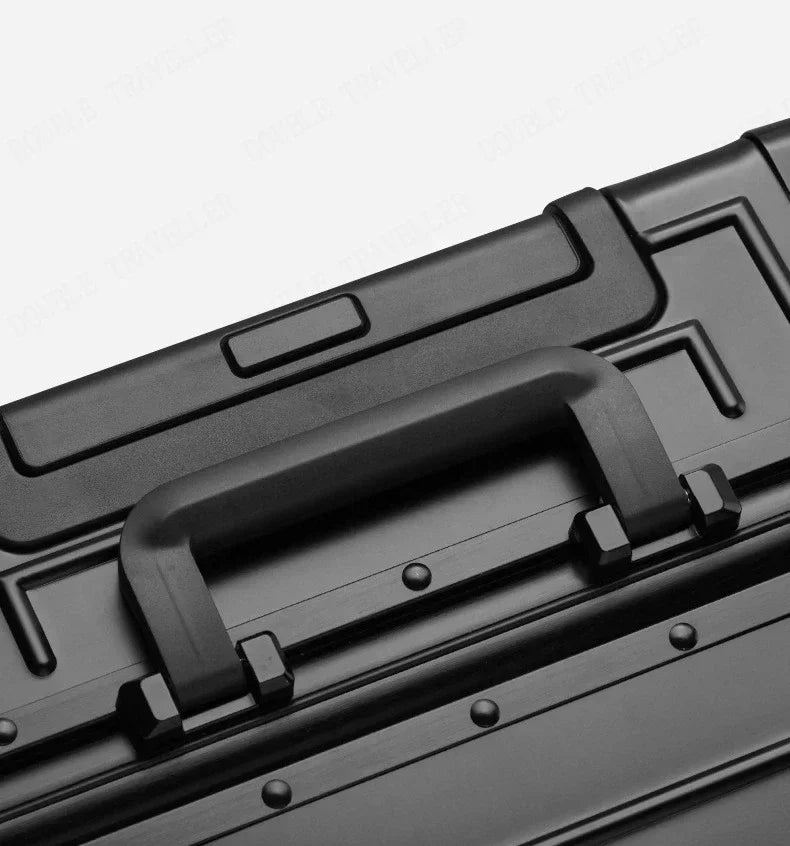 Trolley Box Rollgepäck Silber Koffer mit hoher Kapazität Koffer aus Aluminium-Magnesium-Legierung Universalrad