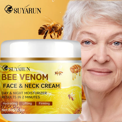 SUYARUN Bee Venom Collagen Anti-Aging Face Cream | Firming Lifting Moisturizer | Wrinkle Reduction | 24H Hydration..